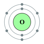 Electron shells of oxygen (2, 6)