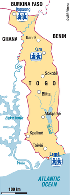 Map of SOS Children's Villages, Togo