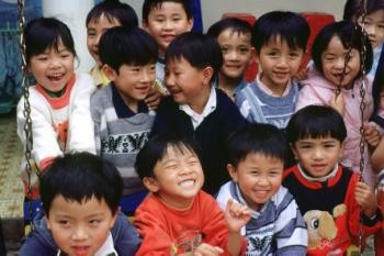 Group of smiling children, Vietnam