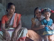 A mother, girl and friend from Akkampettai, India