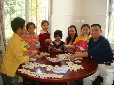 Making dumplings, CV Putian, China