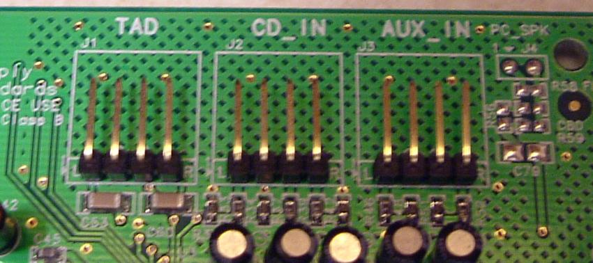 scheda audio connettori interni