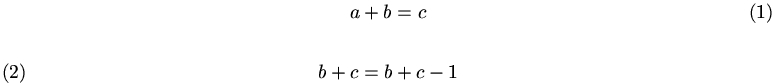 equazioni singole numerate