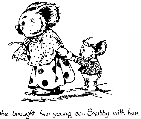 She brought her young son Snubby with her.