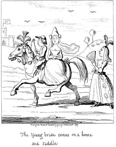 The young bride comes on a horse and saddle