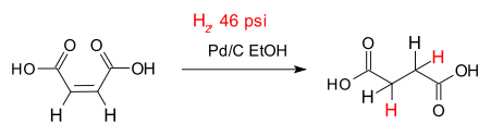 Hydrogenation of maleic acid