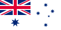 Australian Flag with pale blue background and small RAF icon in bottom-right.