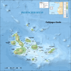 Map of the Galápagos archipelago