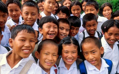 Children in SOS School Pokhara, Nepal