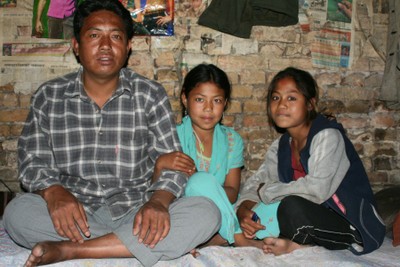 Father and children, FSP, Nepal