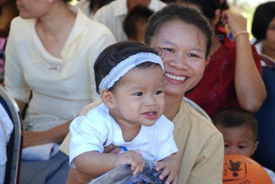 Child and SOS mother at Phuket, Thailand