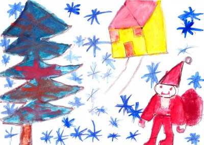 Christmas drawing by a child from Bosnia and Herzegovina
