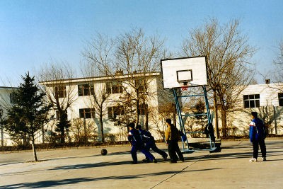 Playing basketball at SOS Hermann Gmeiner Vocational Technical College in Qiqihar, China