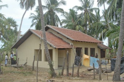 Rebuilding houses post tsunami Sri Lanka