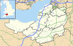 Mostrando en el mapa Chew valle situado en el noreste de Somerset, que es en sí mismo situado en el suroeste de Inglaterra