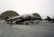 Harrier en un aeropuerto