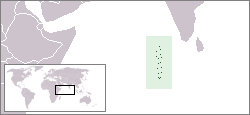 Localización de las Maldivas en el Océano Índico.
