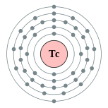 Capas de electrones de tecnecio (2, 8, 18, 13, 2)