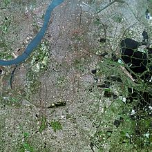 Vista satelital de Kolkata