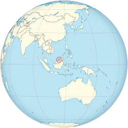 Ubicación de Brunei (rojo) en el sudeste asiático