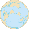 Vista de la Tierra, donde los cinco océanos visible