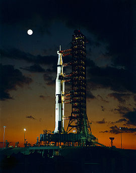 La primera Saturno V, AS-501, antes del lanzamiento del Apolo 4