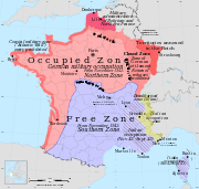Francia mapa de Lambert-93 con las regiones y departamentos-occupation.svg