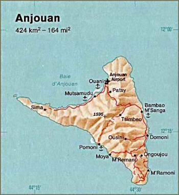 Mapa de Anjouan