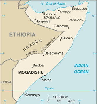 Mapa de Somalia