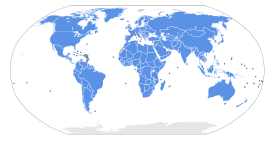 Mapa de miembro de la ONU statesNote que este mapa no representa la opinión de sus miembros o de la ONU sobre la condición jurídica de ningún país, [1] ni él reflejan que los gobiernos áreas 'tiene la representación de la ONU.