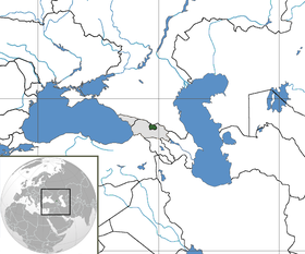 Osetia del Sur (en verde) y la propia Georgia (en gris)
