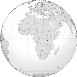 Localisation du Burundi (vert foncé) en Afrique (gris) - [Légende]