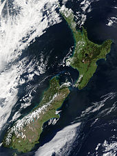Photo de la Nouvelle-Zélande de l'espace.