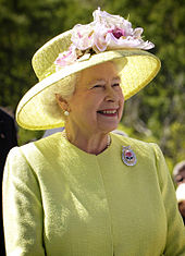 Vieille dame avec un chapeau jaune et les cheveux gris sourit en plein air.
