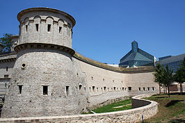 Château Luxembourg - Le reconstruite Fort Thüngen, autrefois un élément clé des fortifications de Luxembourg, maintenant sur le site du Mudam, le musée du Luxembourg de l'art moderne.