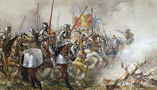 Le roi Henri V à la bataille d'Azincourt, 1415.