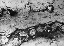 La décomposition reste des victimes de Katyn, a trouvé dans une fosse commune.