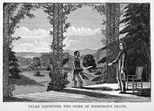 Une illustration: Tyler se dresse sur son porche en Virginie, approché par un homme avec une enveloppe. La légende lit