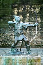 Robin Hood statue commémorative à Nottingham.