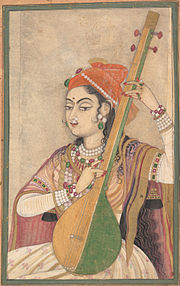 A Lady Playing the Tanpura, ca. 1735.jpg