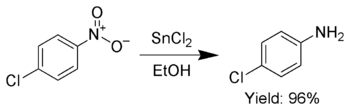 Réduction du groupe nitro aromatique utilisant SnCl2