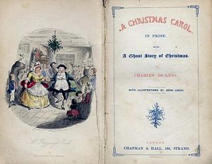 Un frontpiece Christmas Carol, première édition 1843.