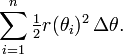 \ Sum_ {i = 1} ^ n \ tfrac12r (\ theta_i) ^ 2 \, \ Delta \ theta.