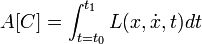 A [C] = \ int_ {t = t_0} ^ {} t_1 L (x, \ point x, t) dt \,