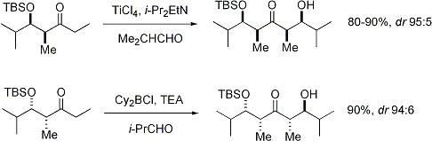 réaction d'aldol avec l'énolate-stéréocontrôle basé
