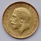 Moeda de ouro com voltado para a esquerda retrato do perfil de George V
