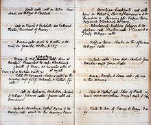A página manuscrita puro e organizado do diário de William Godwin.