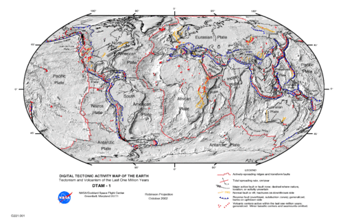 Plate tectonics map