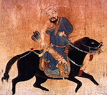 Painting of Mongol archers on horseback