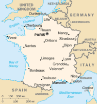 Um mapa da França
